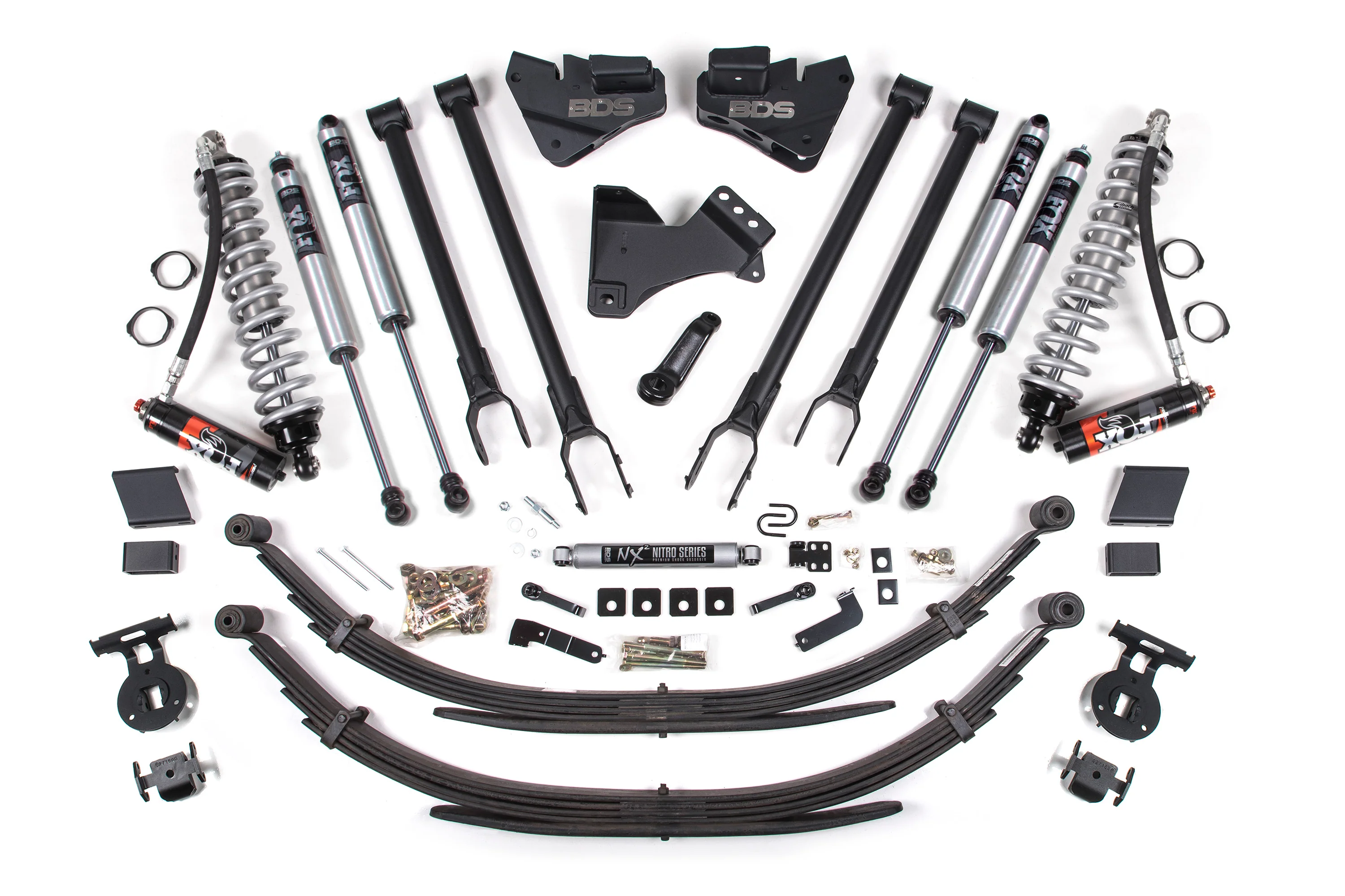 4 Inch Lift Kit w/ 4-Link | FOX 2.5 Performance Elite Coil-Over Conversion | Ford F250/F350 Super Duty (17-19) 4WD | Diesel - Image 2